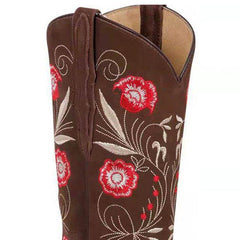 Women Plus Size Chunky Heel Embroidery Boots
