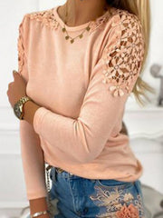 Crew Neck Long Sleeve Shirts & Tops Sweet T-shirts