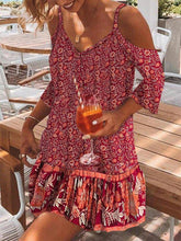 Casual Floral Short Sleeve Shift Dresses