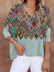 Cotton Blends Geometric T-Shirts