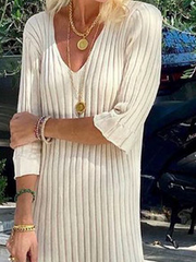 Casual Loosen Crew Neck Dresses