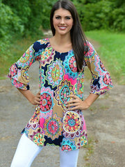 Pretty Sexy Floral-Print Long Sleeve Off-Shoulder Round Neck Mini Dress