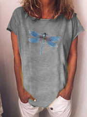 Cotton Short Sleeve Animal Casual Shirts & Tops