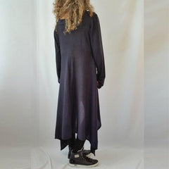 Off Shoulder Long Sleeve Plain Asymmetrical Hem T-Shirts