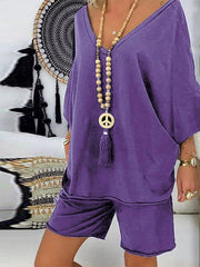 Casual Cotton-Blend Half Sleeve Suits Shirts and Pants