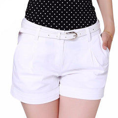 White Casual Fashion Design Lady Short Trousers