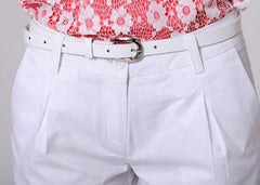 White Casual Fashion Design Lady Short Trousers