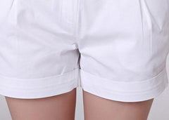 White Casual Fashion Design Lady Short Trousers
