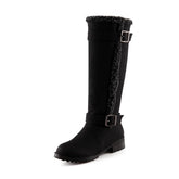 Casual Style Buckle Knight Snow Boots