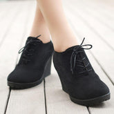 Fashion Flock High-heeled Platform Ankle Wedges Boots