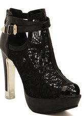 Platform Pumps Sandals Mesh High Heels Peep Toe