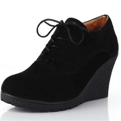 Fashion Flock High-heeled Platform Ankle Wedges Boots