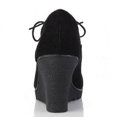 Fashion Flock High-heeled Platform Ankle Wedges Boots