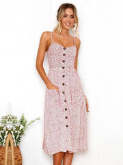 Backless Printed Condole Belt Dress