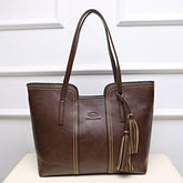 Big Leather Crossbody Woman Handbags With Tassel