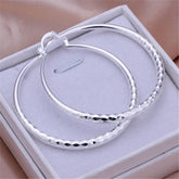 Silver Round Pretty Elegant Earrings
