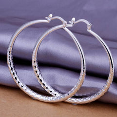 Silver Round Pretty Elegant Earrings