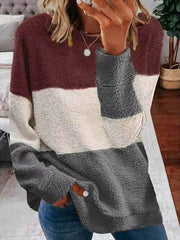 Women round neck many colors stripe Sweatshirts tops