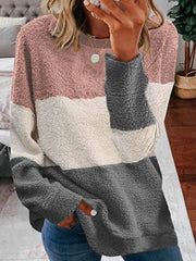 Women round neck many colors stripe Sweatshirts tops