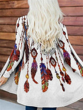 Women's Cardigans Casual Printed Long Sleeve Midi Cardigan Coats