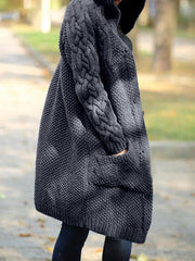 Women's Cardigans Solid Single-Breasted Pocket Hooded Sweater Cardigan Coats