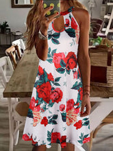 Women's Dresses Floral Print Cutout Sleeveless Dress Skater Dresses