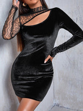 Women's Dresses Mesh Sleeve Panel Slim Fit Dress