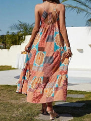 Women's Dresses Printed Sling Bare Back Sleeveless Dresses