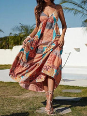 Women's Dresses Printed Sling Bare Back Sleeveless Dresses