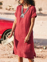 Women's Dresses Round Neck Short Sleeve Shift Dresses