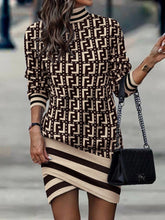 Women's Dresses Turtleneck Long Sleeve Print Bodycon Dresses