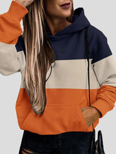Women's Hoodies Casual Contrast Pocket Long Sleeve Hoody