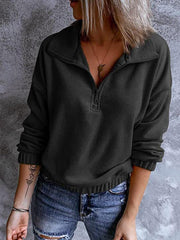 Women's Hoodies Polar Fleece Stand Collar Zipper Long Sleeves Hoodie