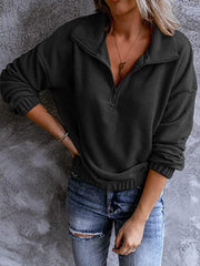 Women's Hoodies Polar Fleece Stand Collar Zipper Long Sleeves Hoodie