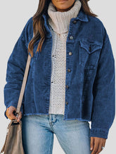Women's Jackets Corduroy Button Loose Long Sleeve Jacket
