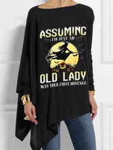 Women's Halloween T-Shirts Loose Printed Irregular Long Sleeve T-Shirt