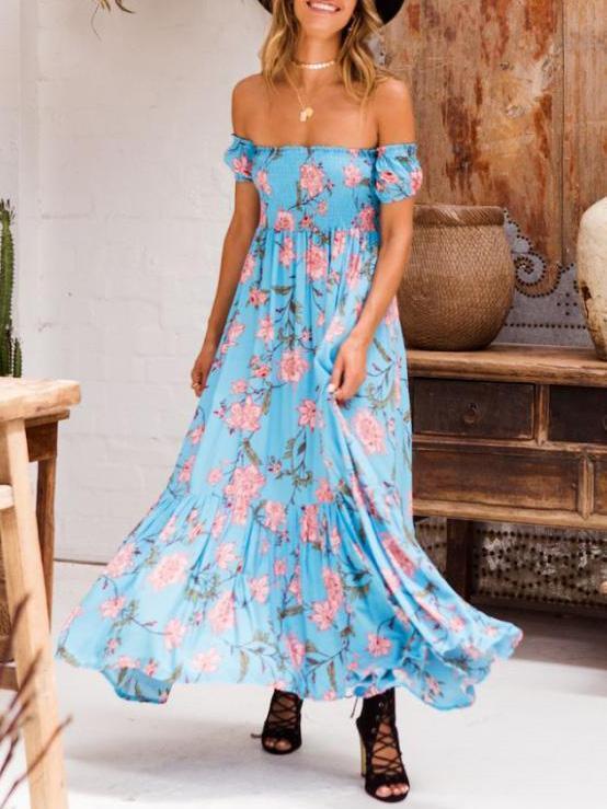 Floral Off-the shoulder Maxi Dresses