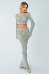 Cutout Cropped Knit & Maxi Skirt Set