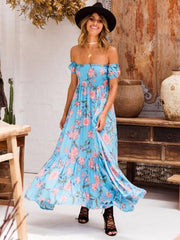 Floral Off-the shoulder Maxi Dresses