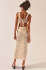 Crochet Midi Top + Skirt Set