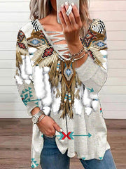 Tribal Vintage Shirts Csual T-shirts Tops
