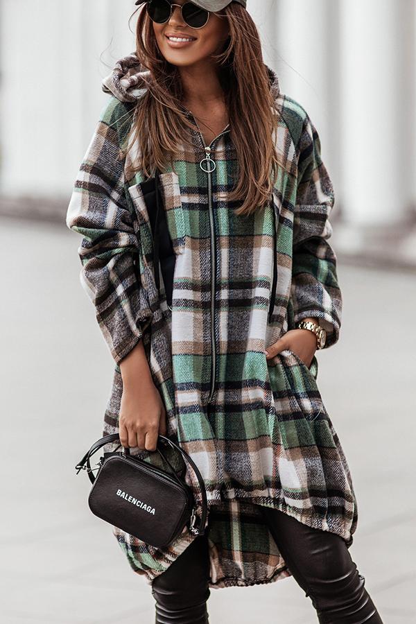 Trend Forecast Plaid Hooded Coats