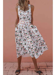 Halter Backless Printed Sleeveless Maxi Dresses
