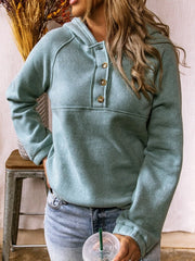 Light Blue Casual Cotton-Blend Long Sleeve Sweatshirt