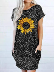 Leopard Print Shift Sleeveless Vintage Dresses