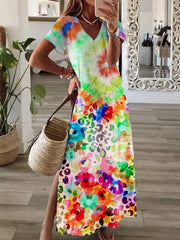 Sweet Cotton-Blend Colorful Dresses Maxi Dresses