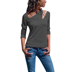 Stylish Solid Color With Irregular T-Shirts