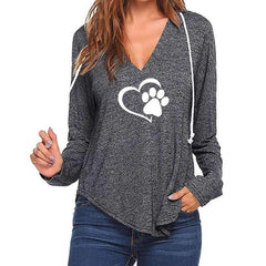 Fashion V neck Print Hoodies