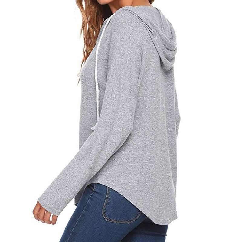 Fashion V neck Print Hoodies