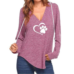 Fashion V neck Print Hoodies